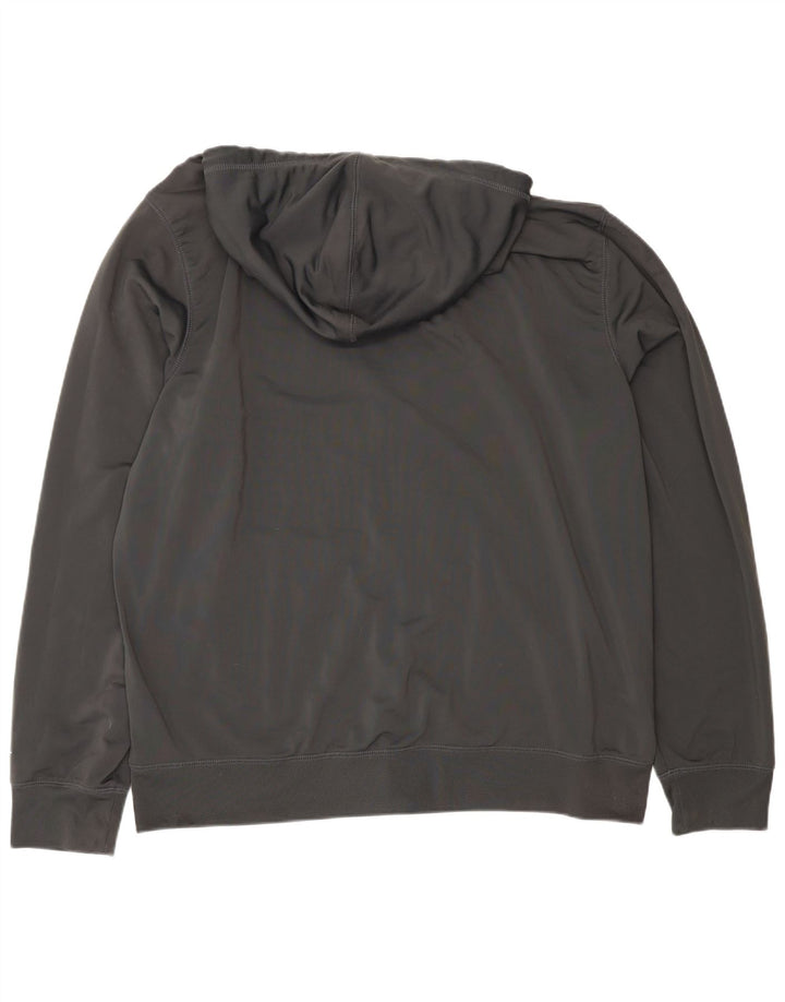 Nike Herre grafisk hættetrøje med lynlås 2XL grå polyester