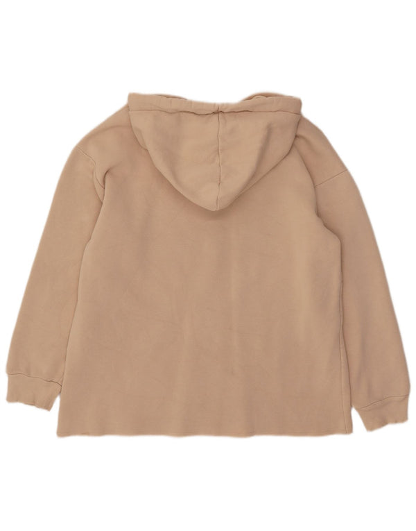 Topshop Dame Oversized Hoodie Jumper UK 8 Small Beige Bomuld