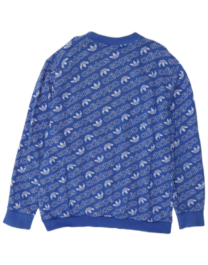 Adidas grafisk sweatshirt til mænd XL blå bomuld