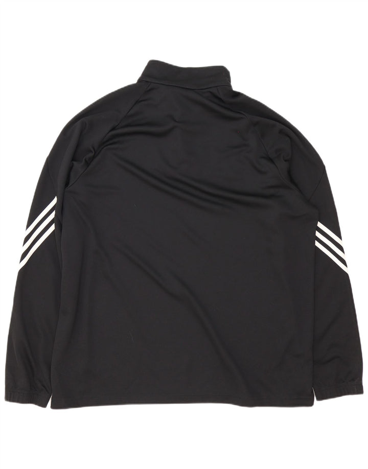 Adidas Herre Climalite Pullover med lynlås-hals Træningsdragt Top 2XL Sort Polyester