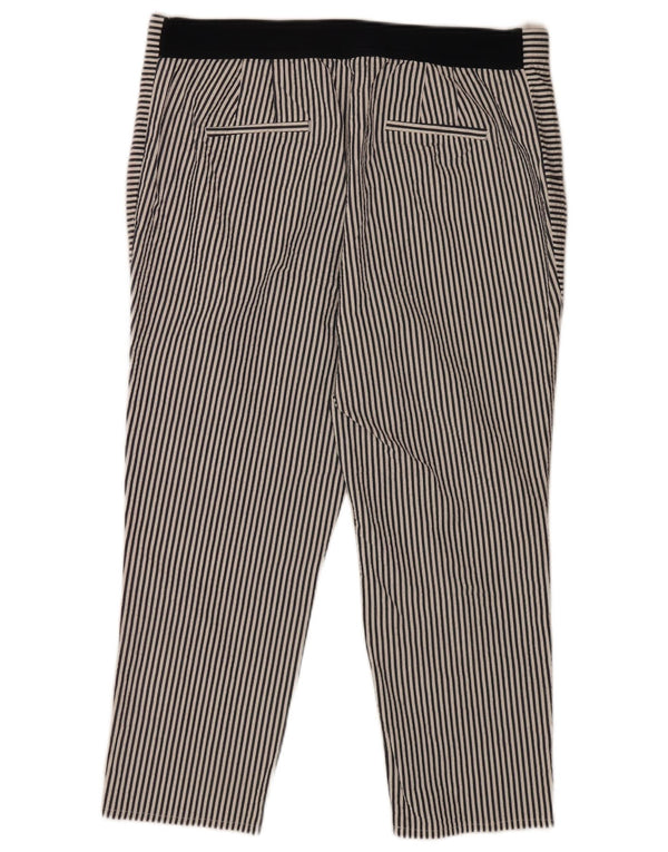 Zara Dame Slim Cropped Trousers 2XL W34 L24 Blå Stribet