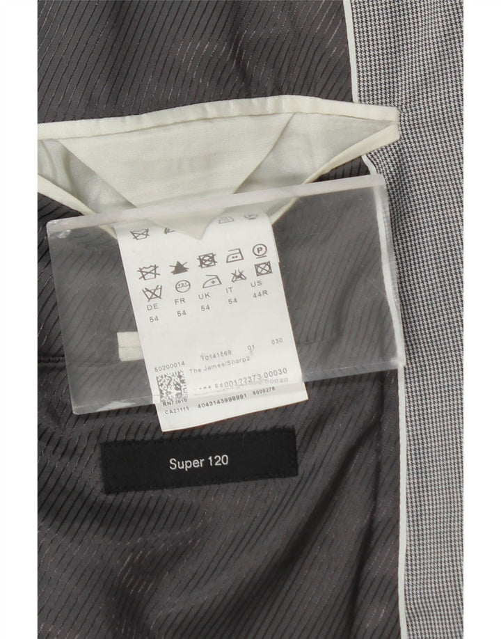 Hugo Boss Herre 2-knaps blazerjakke EU 54 2XL Grå Houndstooth Viscose