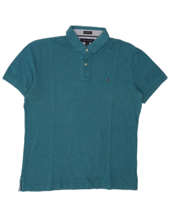 Tommy Hilfiger Herre Custom Fit Polo Shirt Large Blue