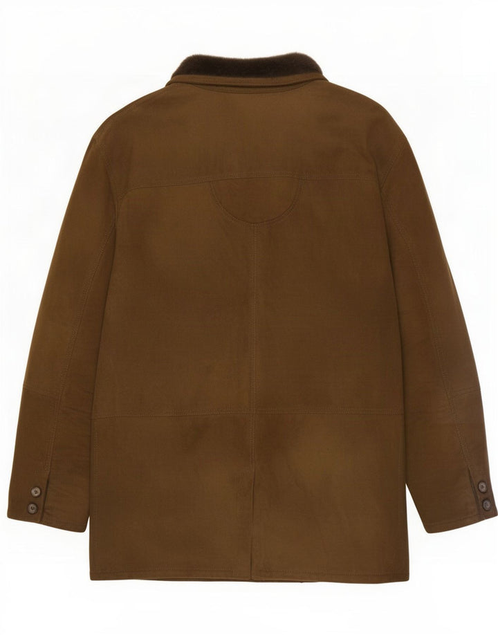 Vintage Herre Shearling Jacket IT 54 2XL Khaki