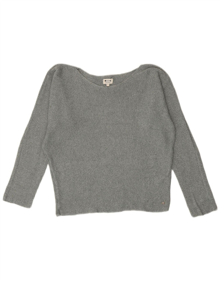 Mustang Dame Boat Neck Jumper Sweater UK 14 Medium Grey Bomuld