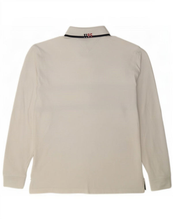 Tommy Hilfiger Langærmet Rugby Polo Shirt Medium White Colourblock