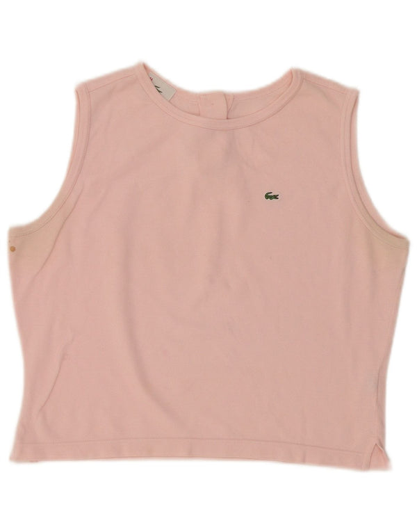 Lacoste Womens Crop Vest Top Størrelse 44 Large Pink Bomuld