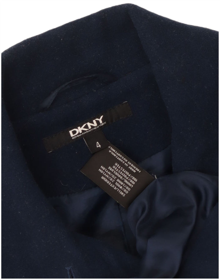 Dkny Dame Overfrakke US 4 Small Navy Blue Wool