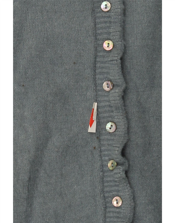 Zara Dame Cardigan Sweater UK 14 Medium Blue Polyester