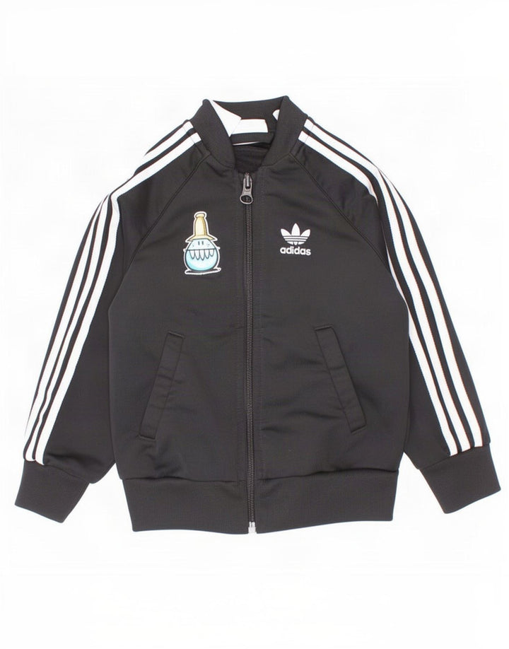 Adidas Baby Boys Grafisk træningsdragt topjakke 18-24 måneder sort polyester
