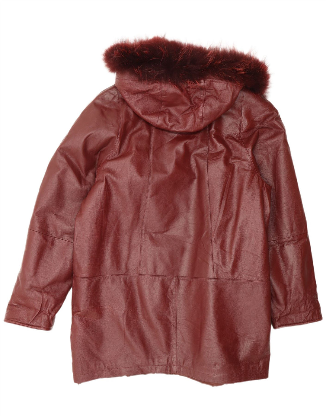 Privilegi Dame Hætte Oversized Frakke IT 42 Medium Burgundy