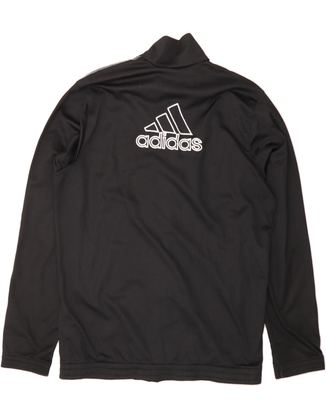 ADIDAS Mens Graphic Tracksuit Top Jacket UK 38/40 Medium Black Polyester Vintage Adidas and Second-Hand Adidas from Messina Hembry 