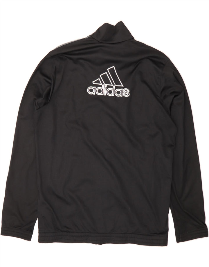 ADIDAS Mens Graphic Tracksuit Top Jacket UK 38/40 Medium Black Polyester Vintage Adidas and Second-Hand Adidas from Messina Hembry 