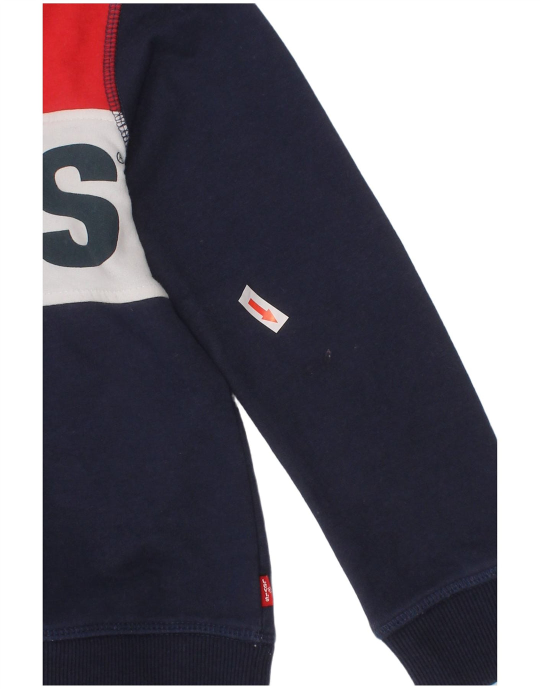 Levi's Boys Sweatshirt Jumper 4-5 år Navy Blue Colourblock Classic