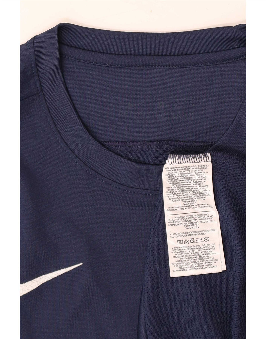 Nike Herre Dri Fit T-shirt Top Stor marineblå polyester