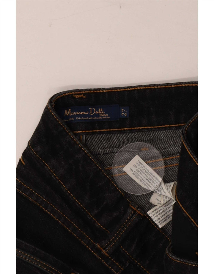 Massimo Dutti Dame Slim Jeans W27 L28 Sort Bomuld