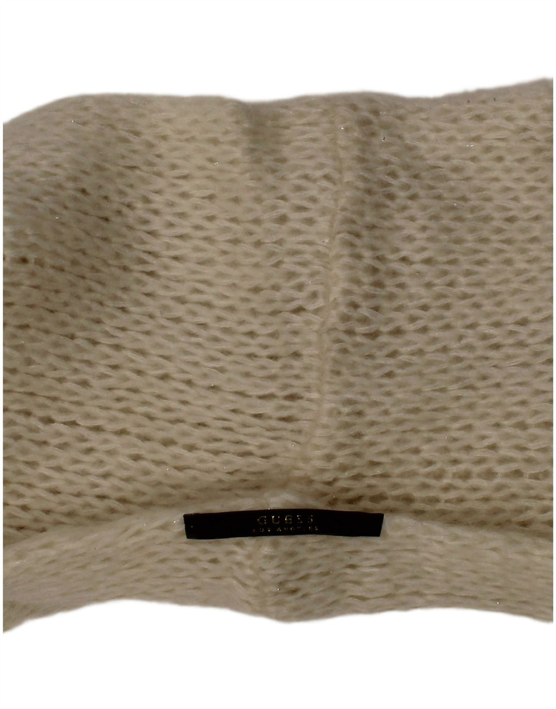 GUESS Womens Knit Cowl Scarf One Size White Classic
