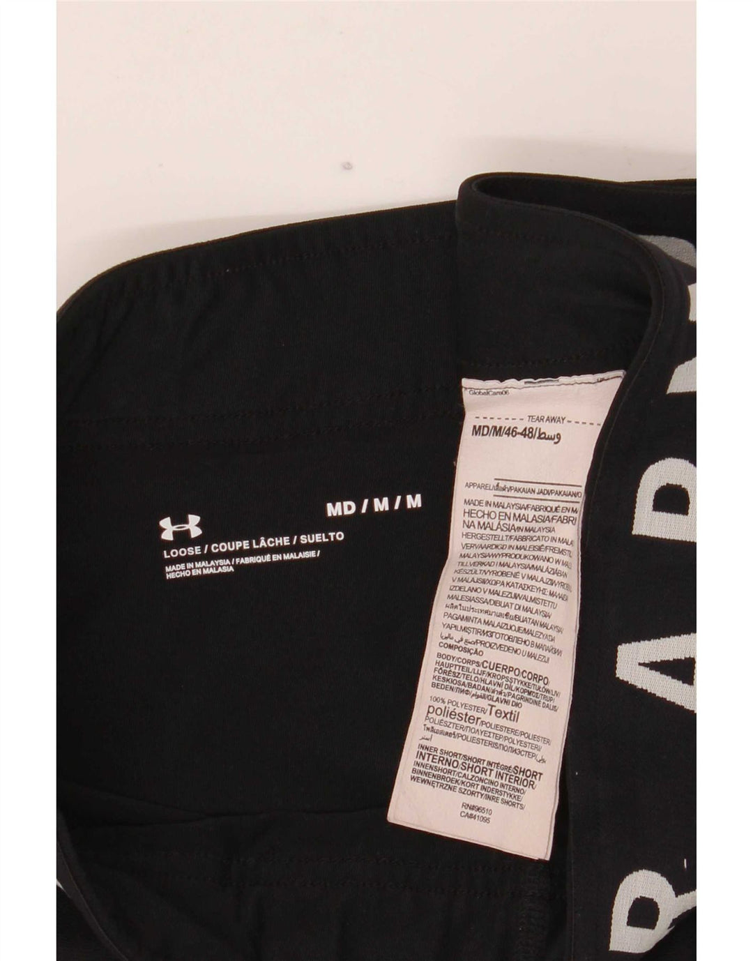 Under Armour Graphic Sports Shorts til kvinder UK 14 Medium Black Polyester