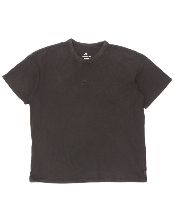 Nike Herre Loose Fit T-Shirt Top Stor Sort Bomuld