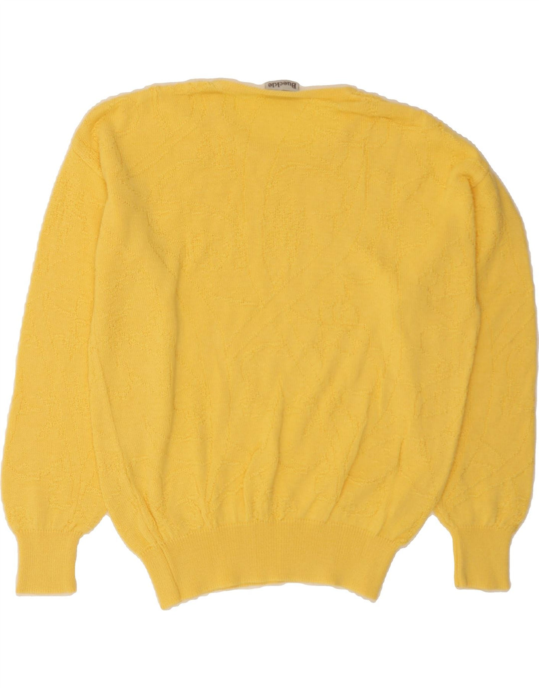 BUECKLE Womens Crew Neck Jumper Sweater UK 18 XL Yellow Vintage Bueckle and Second-Hand Bueckle from Messina Hembry 
