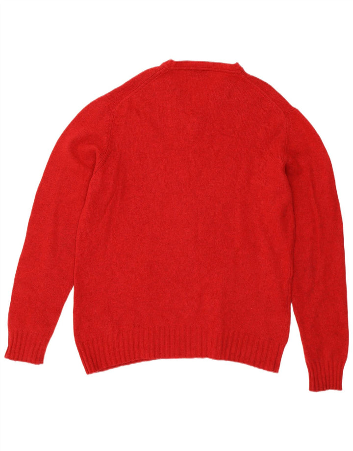 Trussardi Herre V-hals sweater Medium Rød Uld