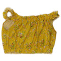 Topshop Womens Off Shoulder Crop Top UK 8 Small Yellow Floral Polyester