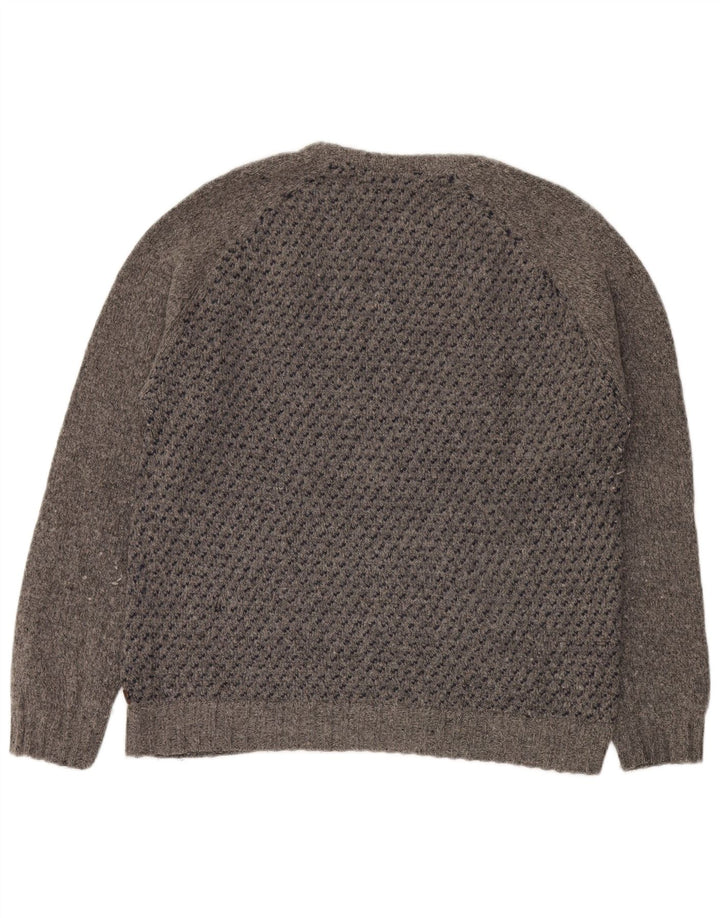 White Stuff Herre Crew Neck Jumper Sweater XL Grå plettet lammeuld