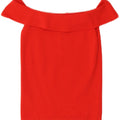 ZARA Womens Crop Off Shoulder Top UK 8 Small Red Polyamide