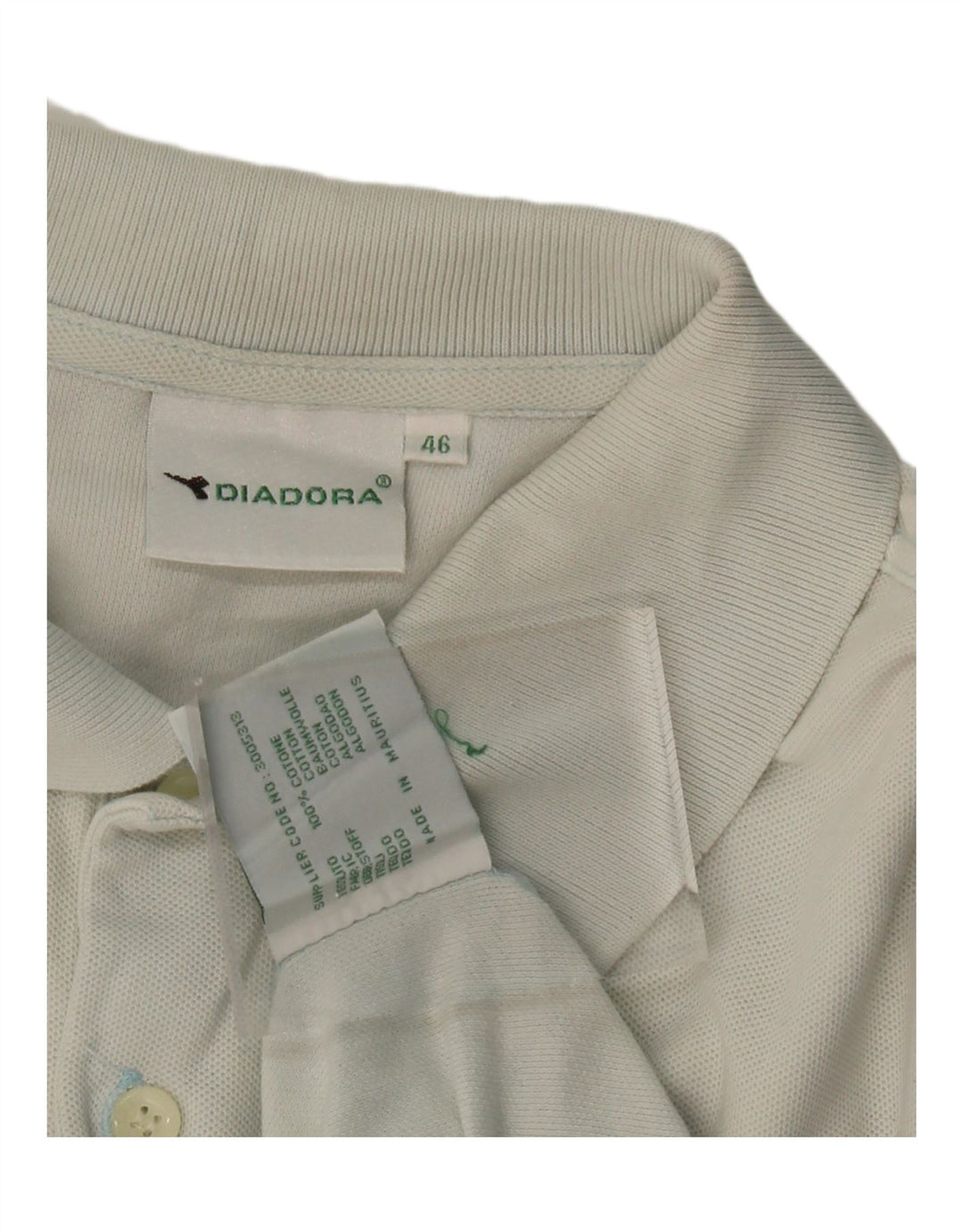 DIADORA Mens Polo Shirt IT 46 Small Green Cotton Vintage Diadora and Second-Hand Diadora from Messina Hembry 