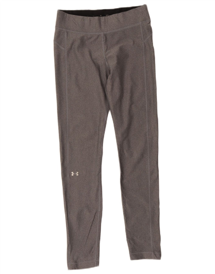 Under Armour Womens Heat Gear Leggings UK 12 Medium Grey Flecked