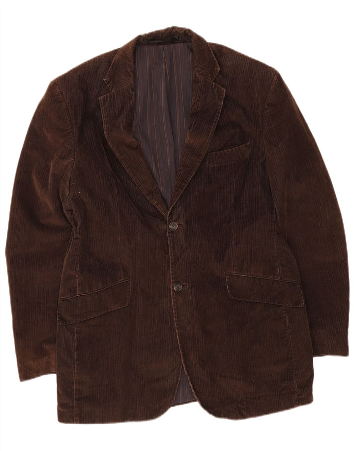 Marks & Spencer Herre 2-knaps Corduroy Blazer Jacket UK 38 Medium Brown