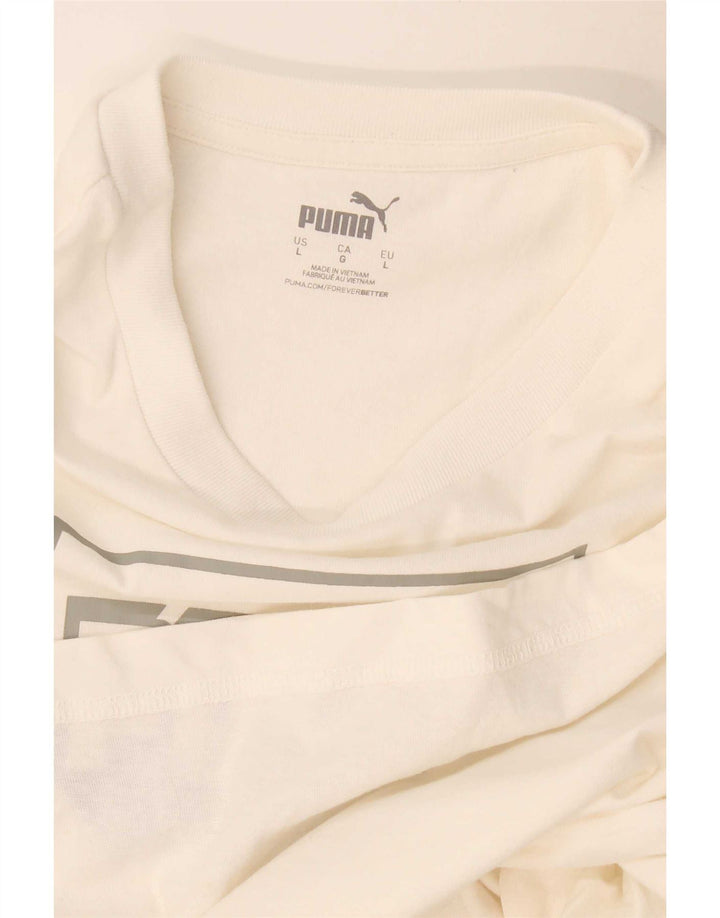 Puma Herre Grafisk T-Shirt Top Stor Hvid