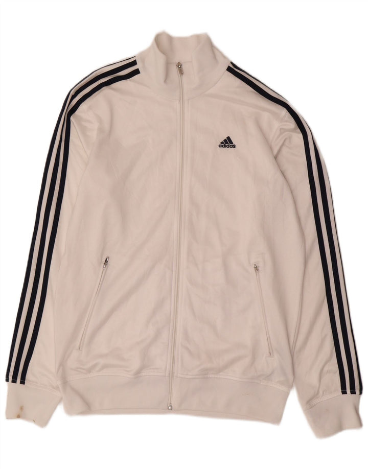 Adidas Træningsdragt til mænd Topjakke UK 38/40 Medium White Polyester Sports