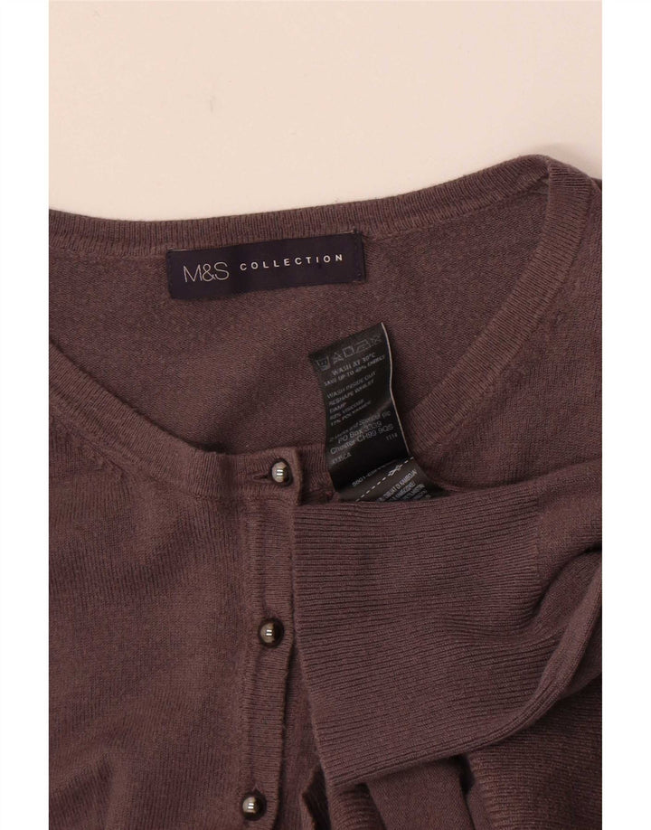 Marks & Spencer Dame Cardigan Sweater UK 12 Medium Grey Viscose