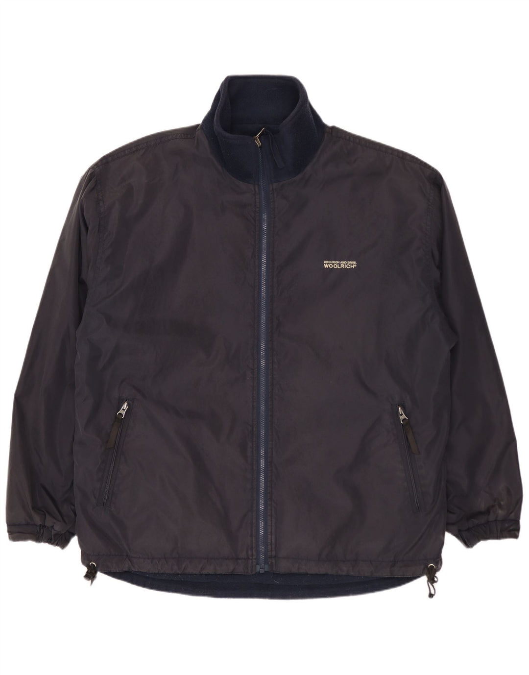 WOOLRICH Vendbar herrejakke UK 40 Stor marineblå nylon