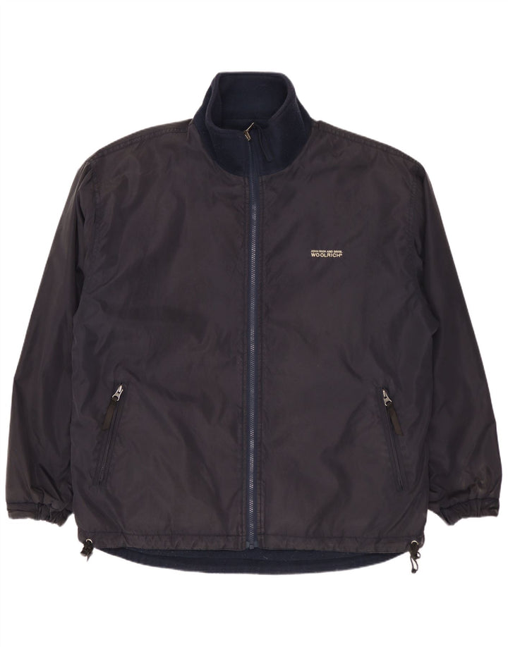 WOOLRICH Vendbar herrejakke UK 40 Stor marineblå nylon