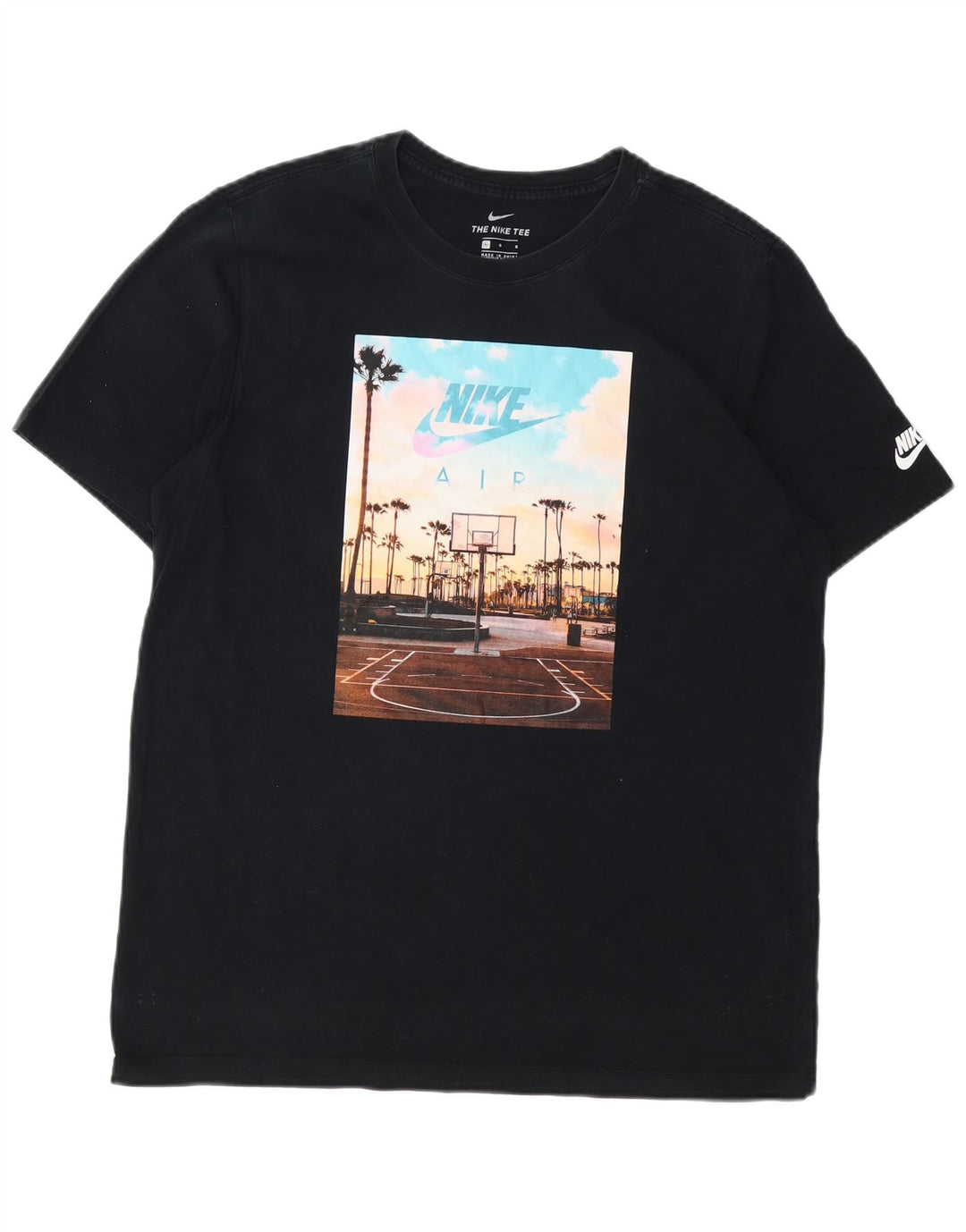 NIKE Grafisk T-shirt top til mænd Stor sort bomuld