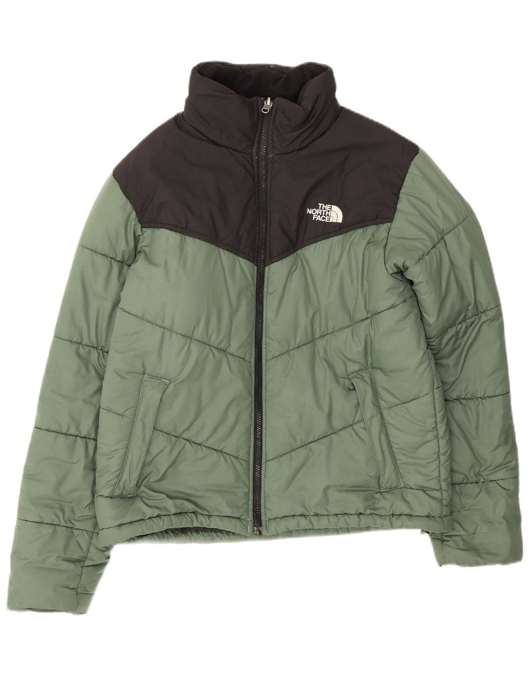 The North Face Herre polstret jakke UK 36 Small Green Colourblock Polyester