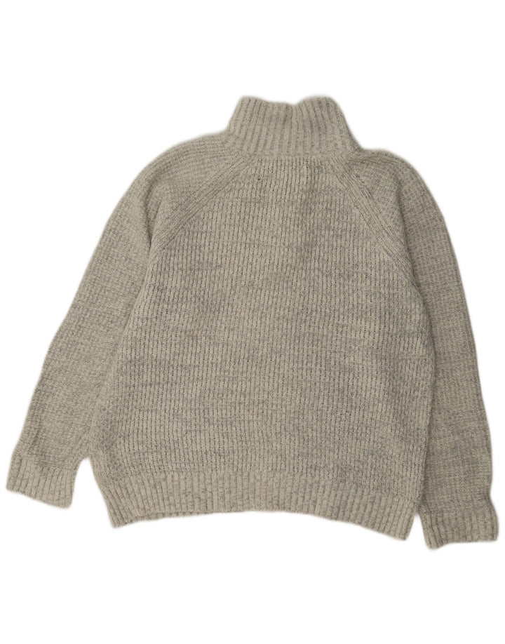 Marks & Spencer Herre Zip Neck Jumper Sweater Medium Grå Akryl