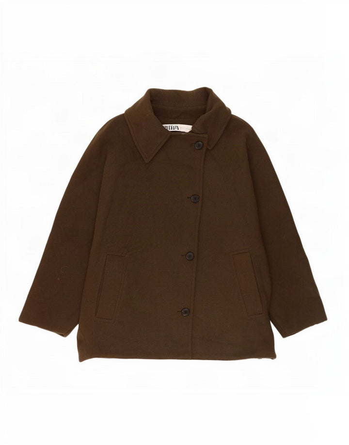 Zara Dame Cape Jacket UK 14 Medium Khaki Polyester