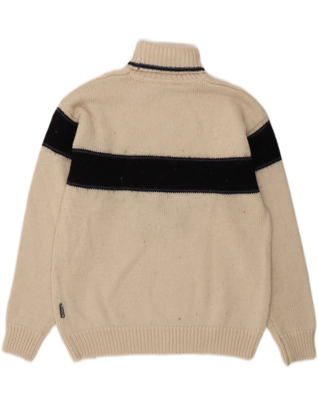 Knock Out Herre Roll Neck Jumper Sweater Medium White Colourblock Uld