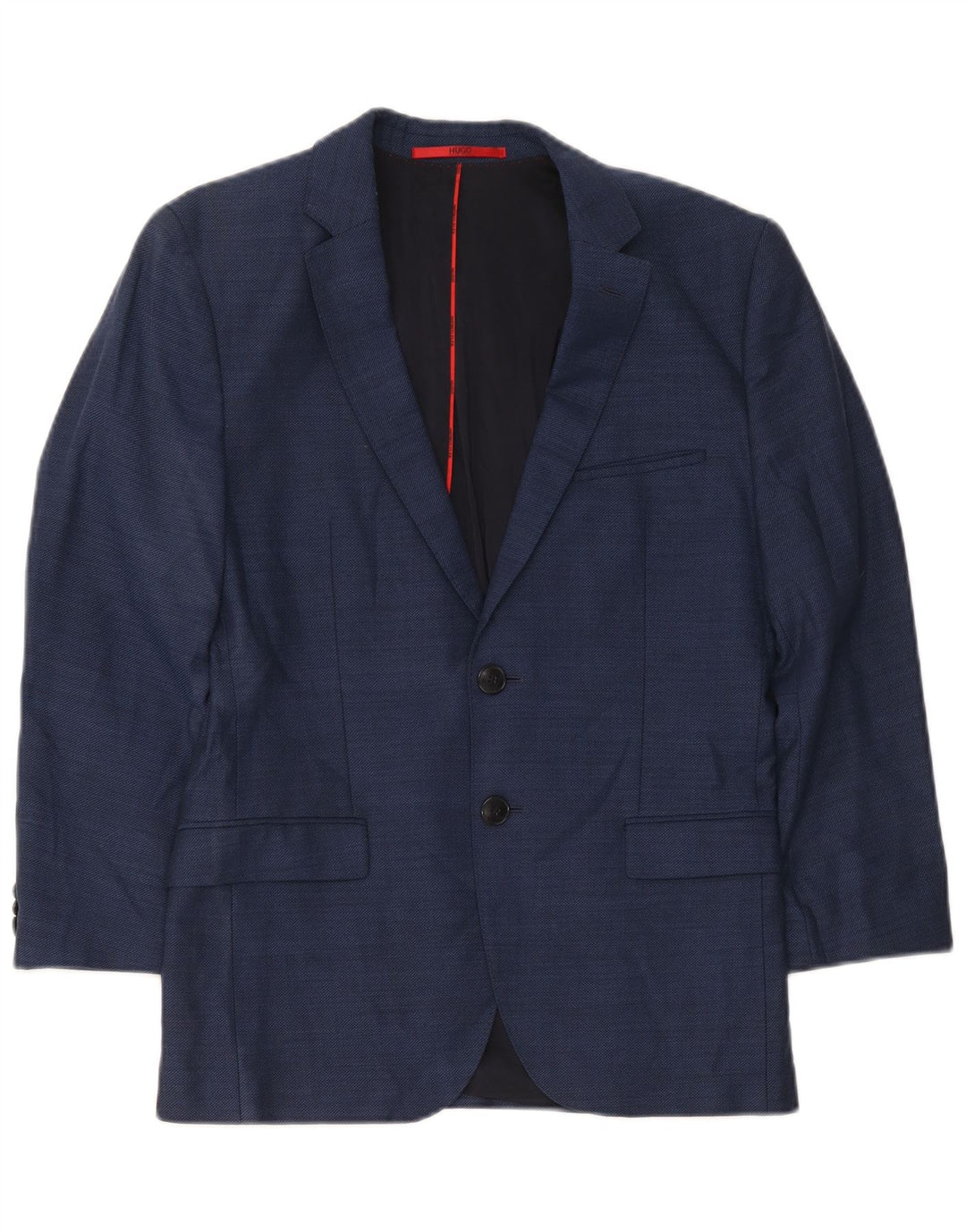 Hugo Boss Herre 2-knaps blazerjakke EU 46 Small Navy Blue Virgin Wool