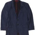 Hugo Boss Herre 2-knaps blazerjakke EU 46 Small Navy Blue Virgin Wool