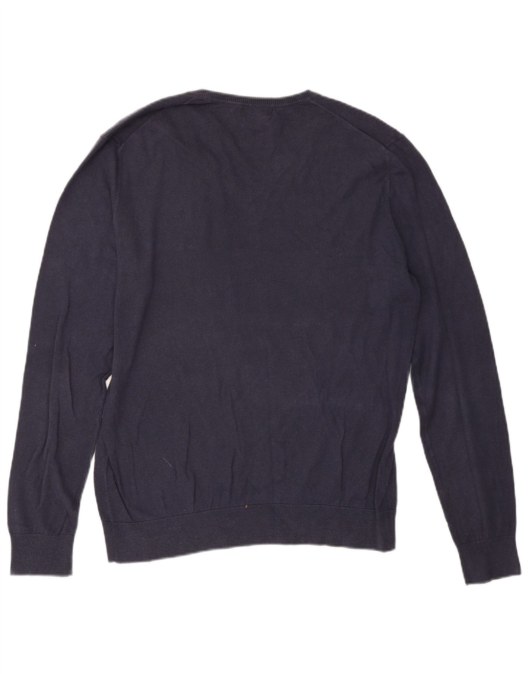 Zara Herre V-hals sweater Stor marineblå bomuld