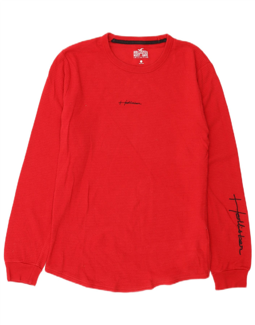 Hollister Herre Regular Grafisk Top Langærmet Lille Rød Bomuld
