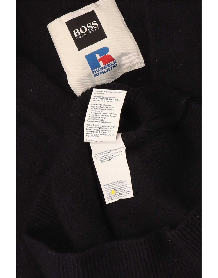 Hugo Boss Herre grafisk V-hals sweater Medium Navy Blue Colourblock