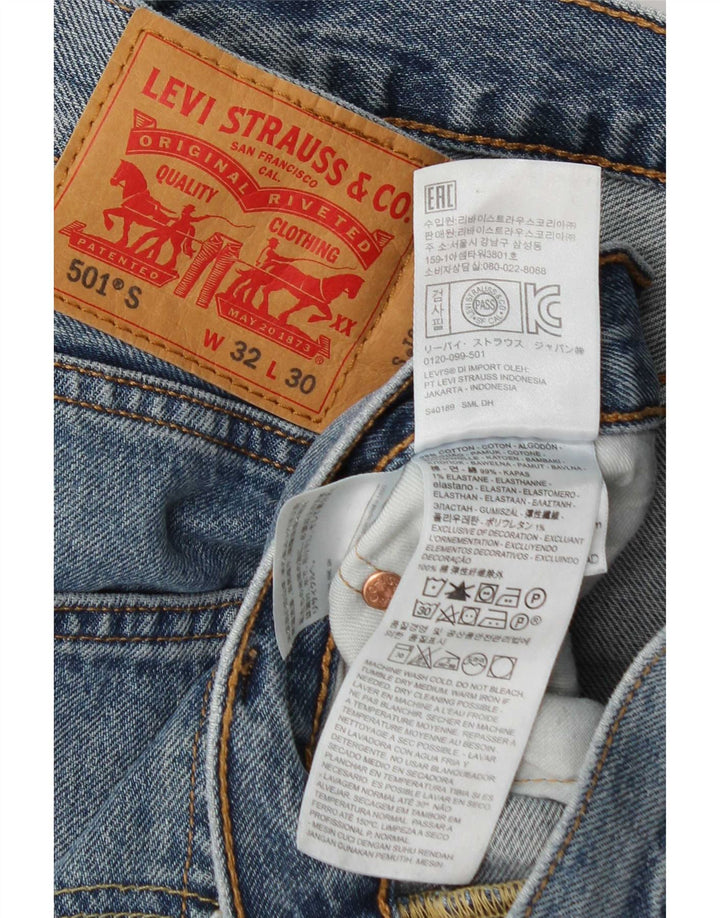 Levi's Herre 501 Straight Jeans W32 L30 Blå Bomuld