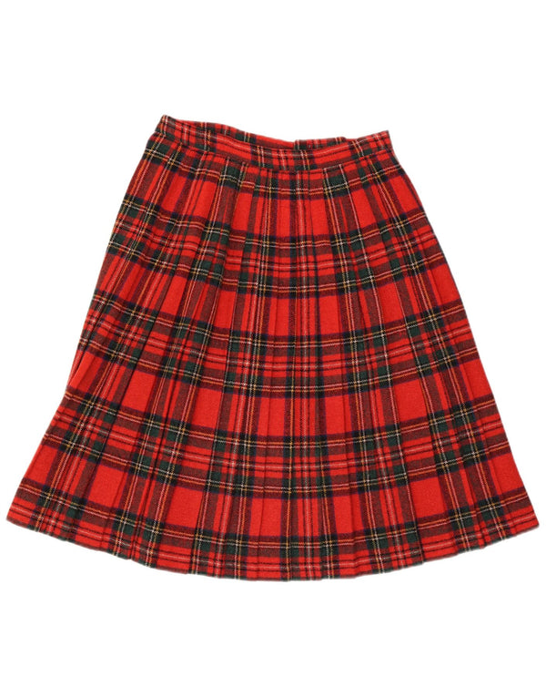 Clan Laird Kvinder slå-om nederdel W30 Medium Rød Plaid Uld