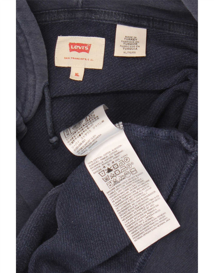 Levi's Herre hættetrøje med lynlås XL marineblå bomuld
