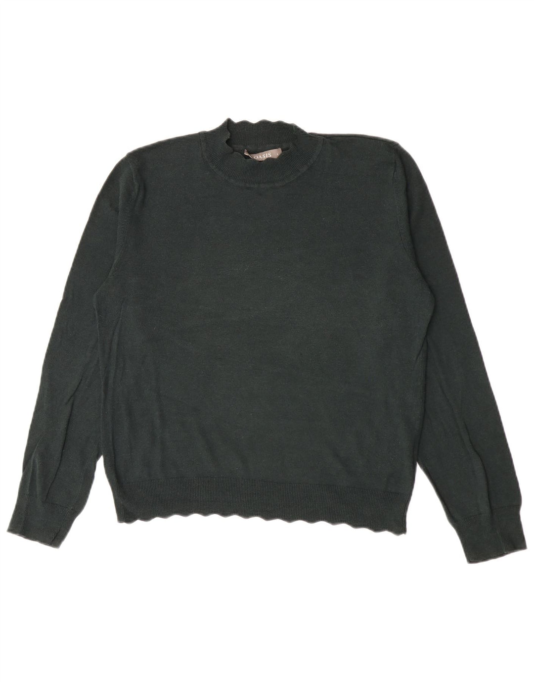 Oasis Dame Turtle Neck Sweater UK 16 Stor grøn bomuld